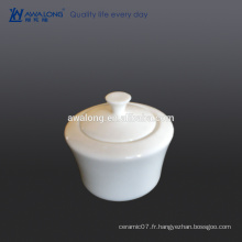 Custom Bone china High brightness White Plain fine en pot de sucre en céramique